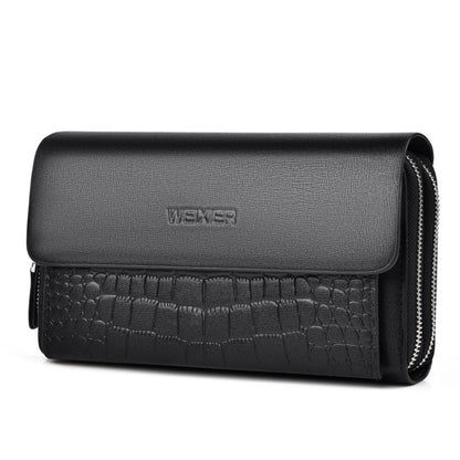 WEIXIER W129 Men Magnetic Buckle Anti-Theft Clutch Bag Large Capacity Multi-Card Wallet(Black)
