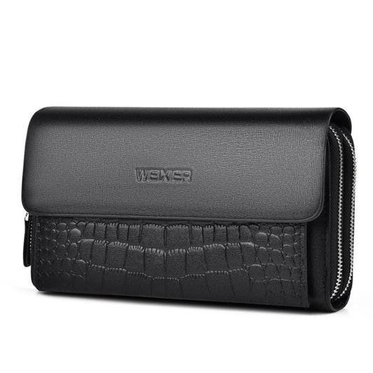 WEIXIER W129 Men Magnetic Buckle Anti-Theft Clutch Bag Large Capacity Multi-Card Wallet(Black)