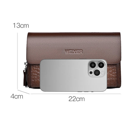 WEIXIER W129 Men Magnetic Buckle Anti-Theft Clutch Bag Large Capacity Multi-Card Wallet(Brown)
