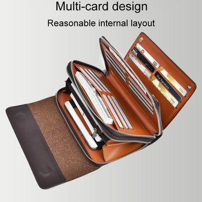 WEIXIER W129 Men Magnetic Buckle Anti-Theft Clutch Bag Large Capacity Multi-Card Wallet(Brown)