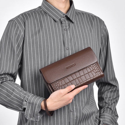 WEIXIER W129 Men Magnetic Buckle Anti-Theft Clutch Bag Large Capacity Multi-Card Wallet(Black)