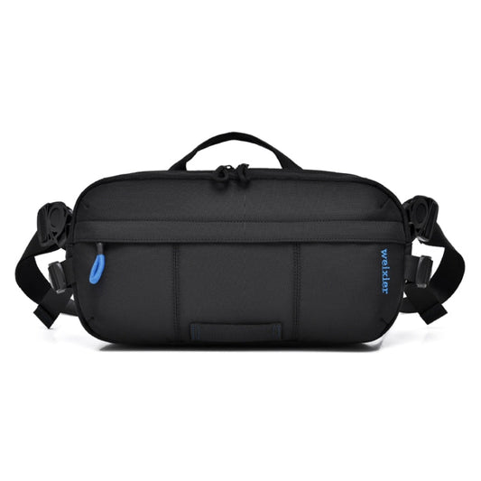 WEIXIER D512 Sac de Poitrine Bandoulière Homme Grande Capacité Imperméable Sport Décontracté (Noir)