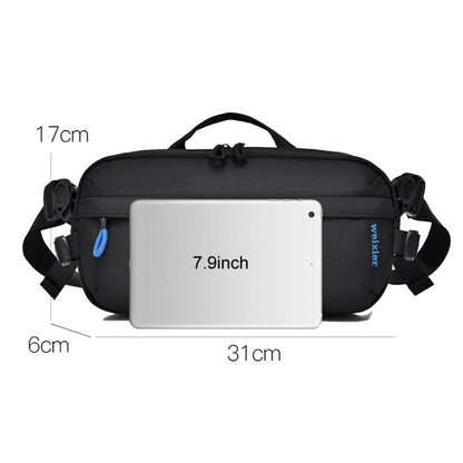 WEIXIER D512 Men Large Capacity Crossbody Chest Bag Waterproof Casual Sports Pack(Black)