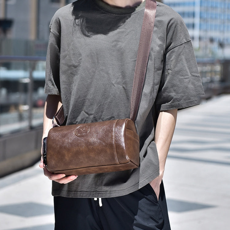 WEIXIER D519 Men Large Capacity Waterproof Crossbody Bag Casual Single Shoulder Backpack(Black)