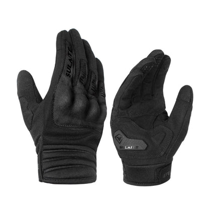 Gants de moto SULAITE, respirants, tactiles, avec doigts complets, Taille : XXL (Noir)