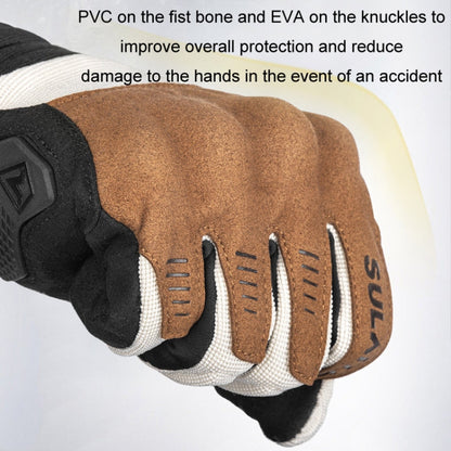 Gants de moto SULAITE, respirants, tactiles, avec doigts complets, Taille : XXL (Noir)