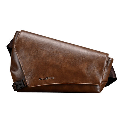 WEIXIER D515 Men Crossbody Single Shoulder Bag Large Capacity Waterproof Messenger Backpack(Brown)