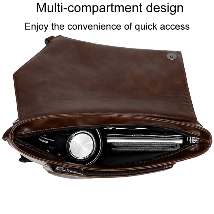 WEIXIER D515 Men Crossbody Single Shoulder Bag Large Capacity Waterproof Messenger Backpack(Black)