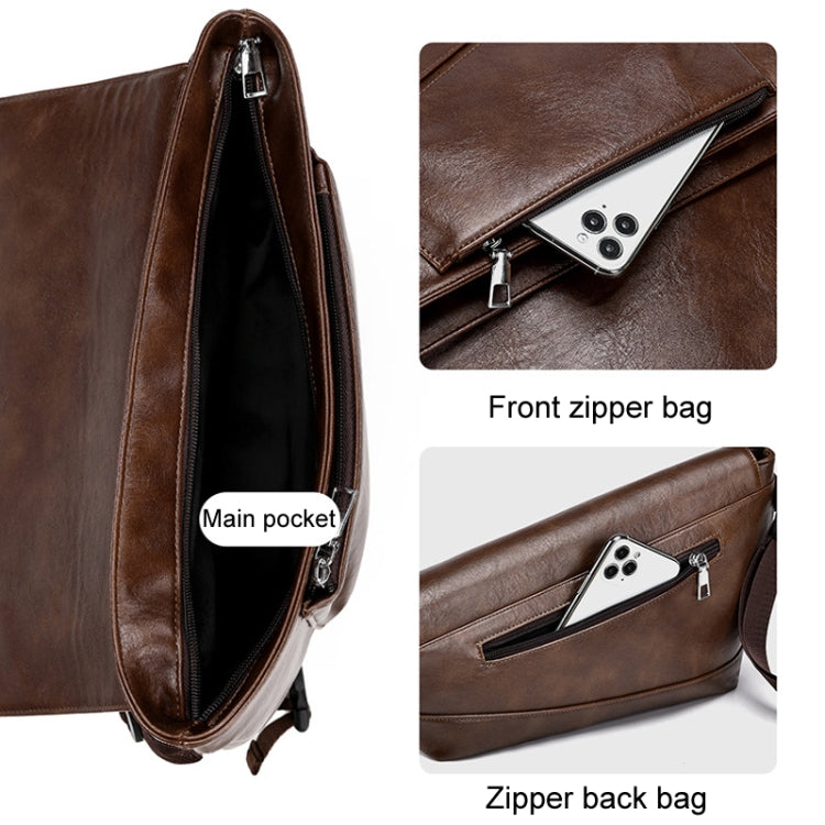 WEIXIER D515 Men Crossbody Single Shoulder Bag Large Capacity Waterproof Messenger Backpack(Black)