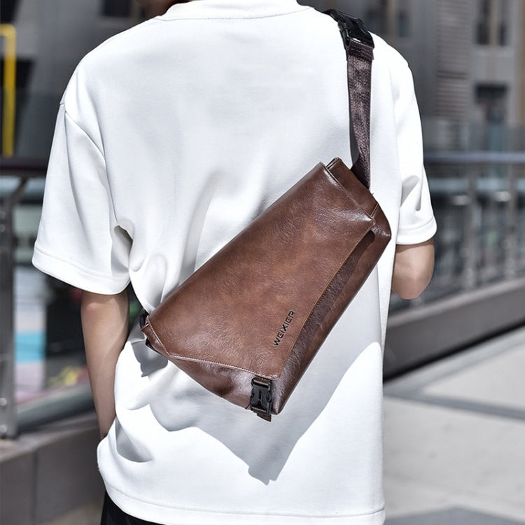 WEIXIER D515 Men Crossbody Single Shoulder Bag Large Capacity Waterproof Messenger Backpack(Black)