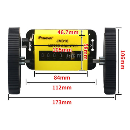 CNGyai High-Precision Mechanical Meter/Yard Counter For Roller-Type Textile Machines, Specification: JM316 Meter Counter 6 Digits