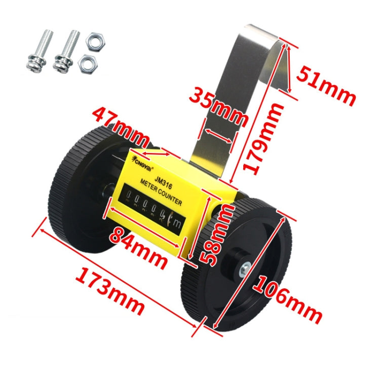 CNGyai High-Precision Mechanical Meter/Yard Counter For Roller-Type Textile Machines, Specification: JM316 Meter Counter + Hanging Board