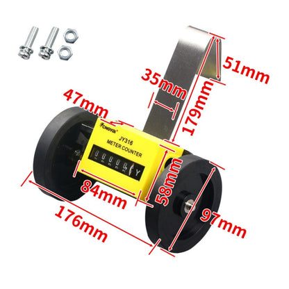 CNGyai High-Precision Mechanical Meter/Yard Counter For Roller-Type Textile Machines, Specification: JY316 Yard Counter + Hanging Board