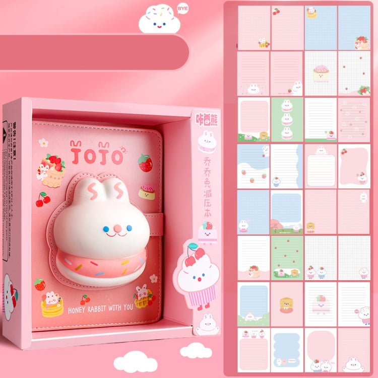 Kabaxiong A5 Size 3D Squishy Destress Cute Notebook Diary 100 Inner Pages(Honey Rabbit)