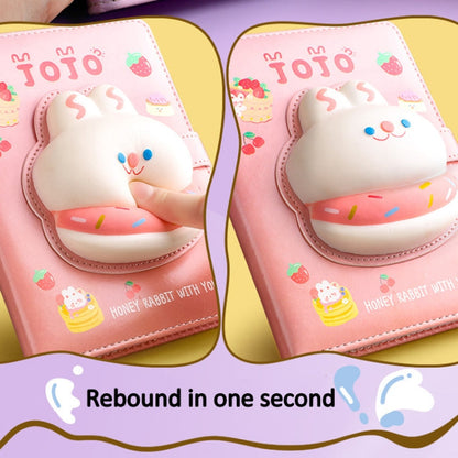 Kabaxiong Carnet/Journal A5 3D Squishy Anti-Stress Mignon 100 pages intérieures (Sweet Girl)