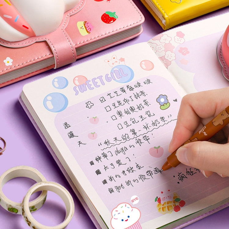 Kabaxiong A5 Size 3D Squishy Destress Cute Notebook Diary 100 Inner Pages(Honey Rabbit)