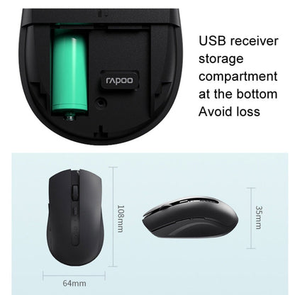 Rapoo M350G Bluetooth/2.4G Wireless Mouse Office Desktop Laptop Mute Mouse(White)