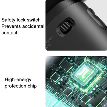 JisuLife High Speed Handheld Small Fan Mini Portable USB Rechargeable Desktop Cooling Electric Fan, Battery Capacity: 5000mAh(Black)