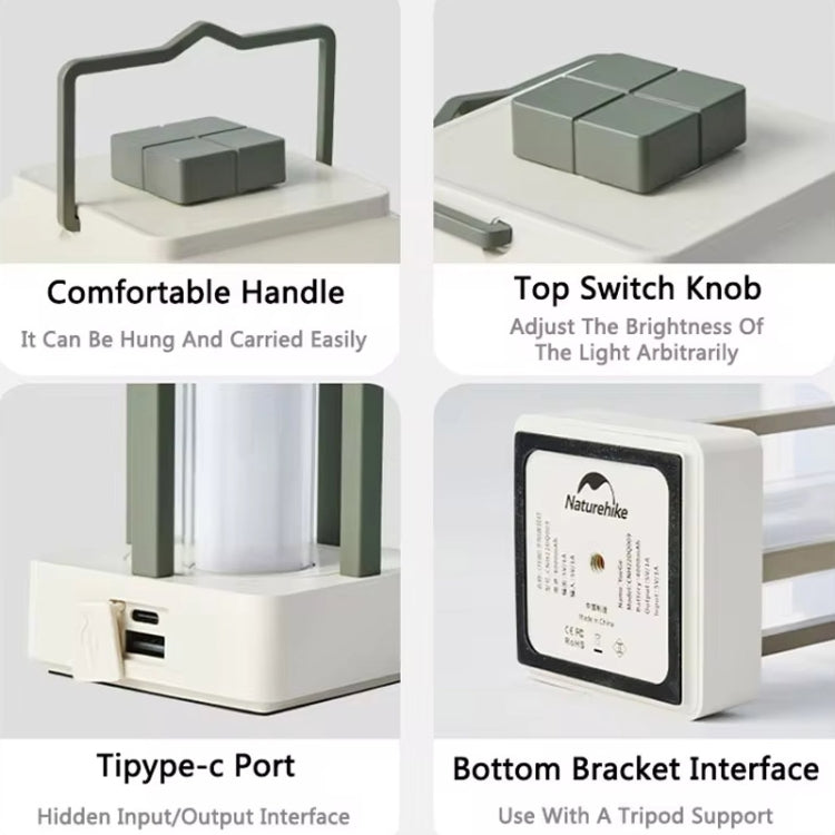 Naturehike Camping Ambient Light Outdoor Lighting Rechargeable Tent Vintage Horse Lamp(Green)