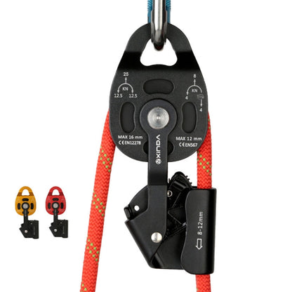 XINDA XD-8620 Treuil de levage et de traction d'objets lourds, palan à poulie, grue de sauvetage (rouge et noir)