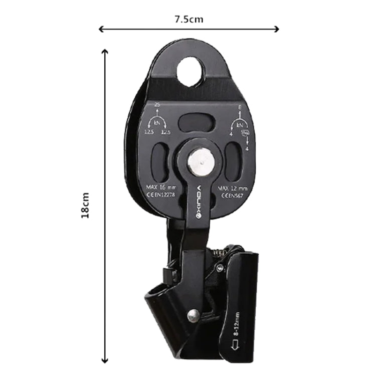 XINDA XD-8620 Palan à poulie pour lever et traîner des objets lourds, treuil de sauvetage (noir)