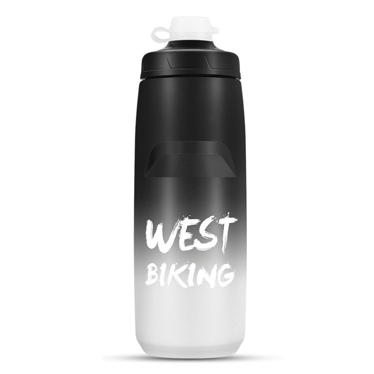 WEST BIKING Bouteille d'eau de vélo 750 ML, portable, pour cyclisme en extérieur, couleur : dégradé noir-gris