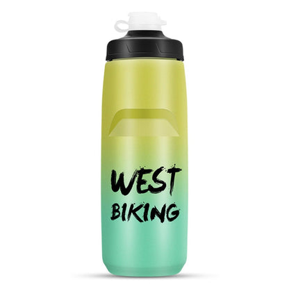 WEST BIKING 750ML Bicycle Water Bottle Portable Outdoor Cycling Water Cup, Color: Yellow Green Gradient