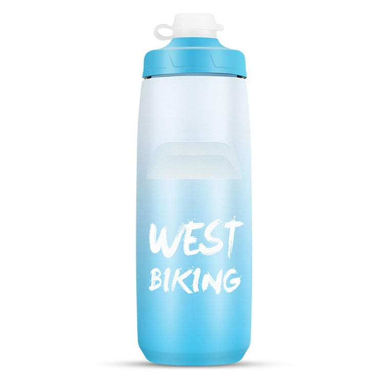 WEST BIKING 750ML Bicycle Water Bottle Portable Outdoor Cycling Water Cup, Color: White Blue Gradient