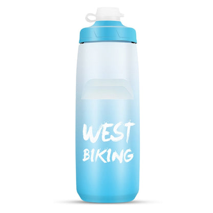 WEST BIKING 750ML Bicycle Water Bottle Portable Outdoor Cycling Water Cup, Color: White Blue Gradient