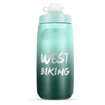 WEST BIKING 620ML Bicycle Water Bottle Portable Outdoor Cycling Water Cup, Color: Dark Green Gradient