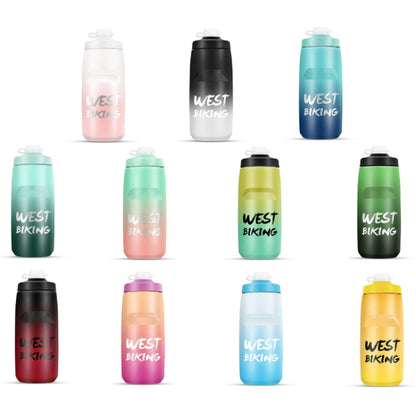 WEST BIKING 620ML Bicycle Water Bottle Portable Outdoor Cycling Water Cup, Color: Dark Green Gradient