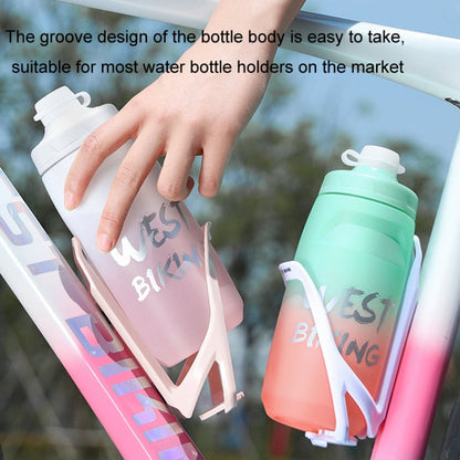 WEST BIKING 620ML Bicycle Water Bottle Portable Outdoor Cycling Water Cup, Color: Dark Green Gradient