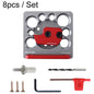 RUITOOL 8pcs / Set Adjustable 8-Hole Drill Rounders Woodworking DIY Tools, Color: Silver And Red