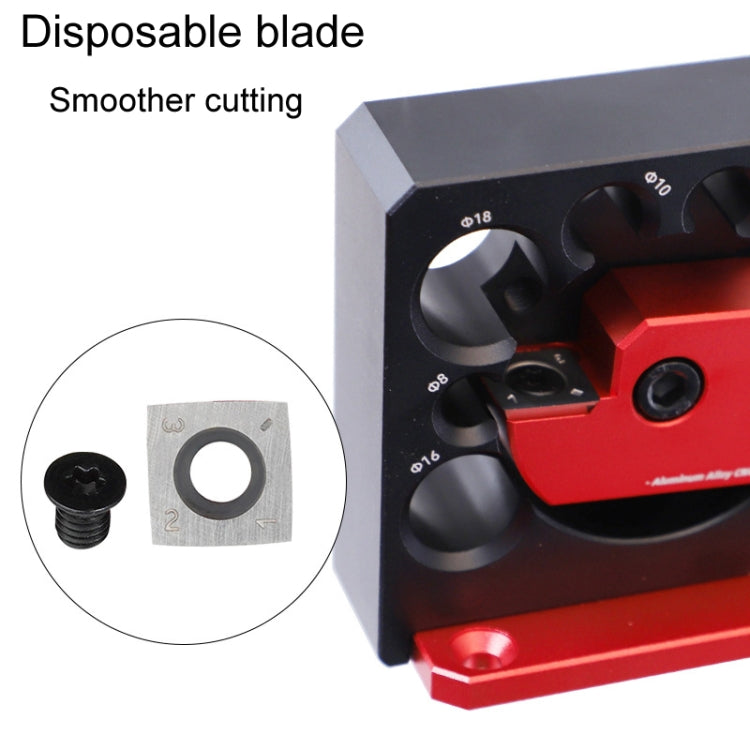 RUITOOL 8pcs / Set Adjustable 8-Hole Drill Rounders Woodworking DIY Tools, Color: Silver And Red