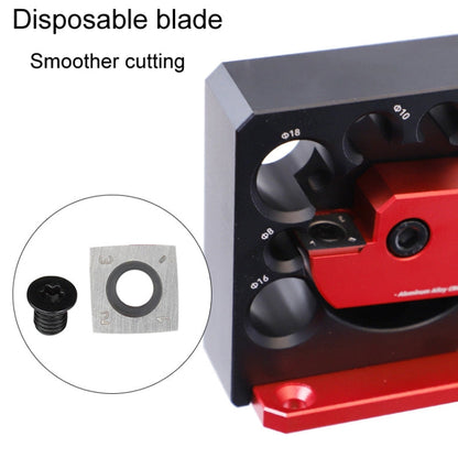 RUITOOL 8pcs / Set Adjustable 8-Hole Drill Rounders Woodworking DIY Tools, Color: Silver And Red