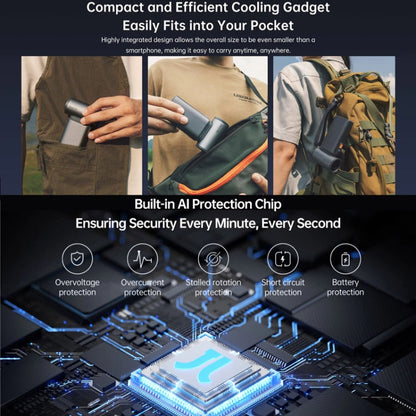 JisuLife FA55 Handheld Portable Small Fan Mini Rechargeable Electric Fan(Dark Gray)