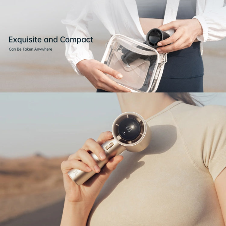 JisuLife FA53 Pro 1 High-speed Powerful Cooling Handheld Small Fan Mini Portable USB Rechargeable Desktop Fan(Light Brown)