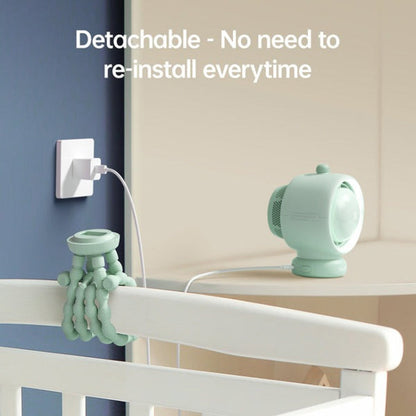 JisuLife Stroller Fan Life2S High Speed Energy Saving Stroller Mini Fan Octopus Bladeless Swingable Head Air Purifying Fan(Brown)