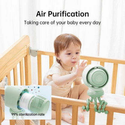 JisuLife Stroller Fan Life2 Stroller Octopus Fan High Speed Portable Desktop Clip Fan(Mint Green)