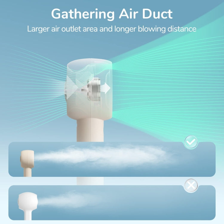 JisuLife FA42 Handheld Portable Small Rechargeable Turbo Fan, Color: Brown 4500mAh