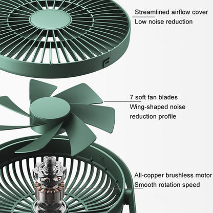 JisuLife FA19 4000mAh Wireless Rechargeable Desktop Mini Fan Silent Portable Fan(White)
