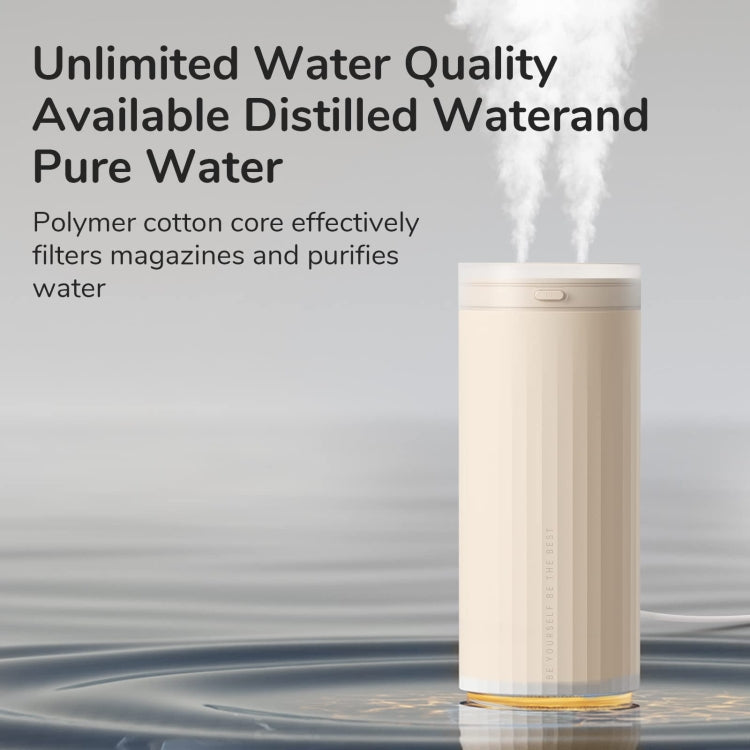 JisuLife HU16 Desktop Dual Mist Ports Humidifier, Color: Brown Plug-in