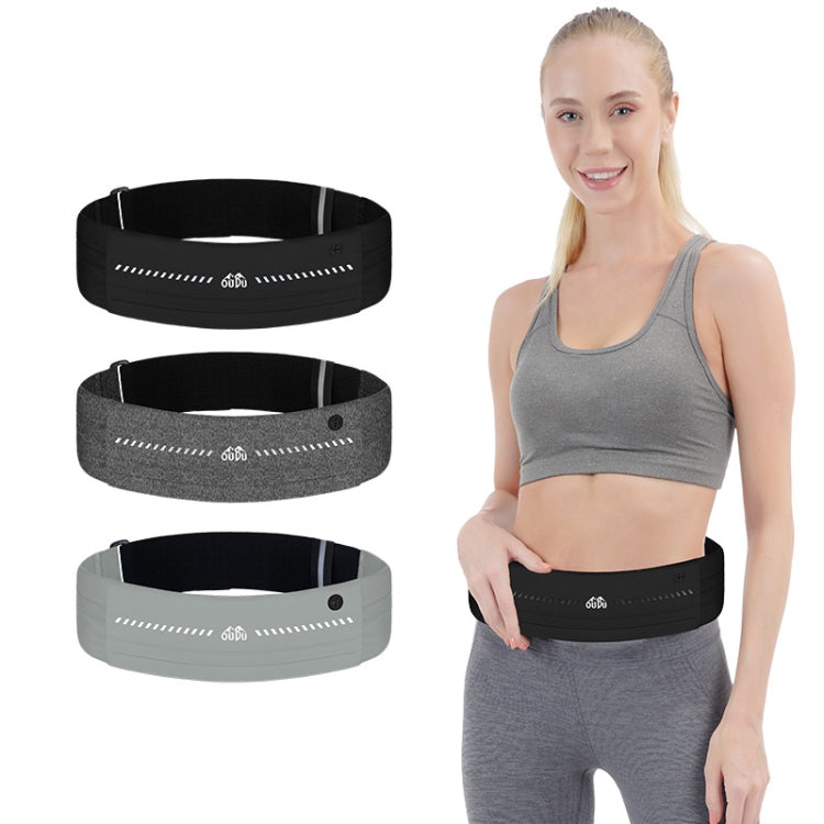 Large OUDU Outdoor Sports Portable Wrap-Around Waist Pack Unisex Cell Phone Bag(Black)
