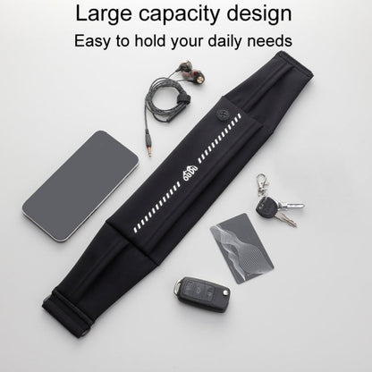 Large OUDU Outdoor Sports Portable Wrap-Around Waist Pack Unisex Cell Phone Bag(Black)