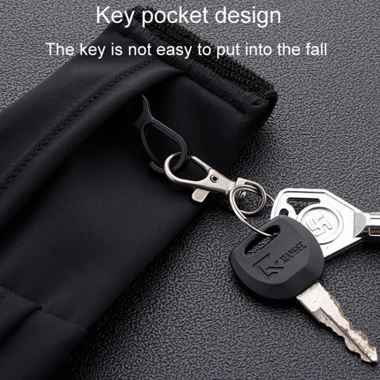 Large OUDU Outdoor Sports Portable Wrap-Around Waist Pack Unisex Cell Phone Bag(Black)