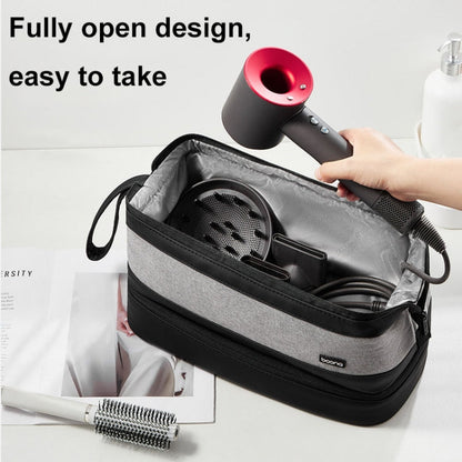 For Dyson Baona BN-DS005 Large-capacity Double-layer Hair Dryer Curling Iron Storage Bag(Gray)