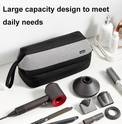 For Dyson Baona BN-DS005 Large-capacity Double-layer Hair Dryer Curling Iron Storage Bag(Gray)