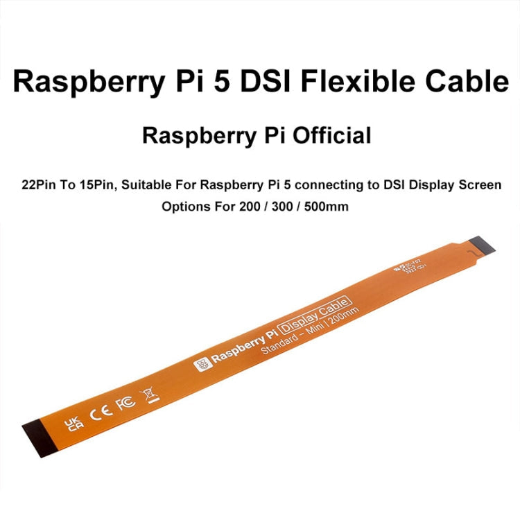 Waveshare For Raspberry Pi 5th DSI Display 22Pin To 15Pin Soft Cable FPC Cable, Spec: 500mm