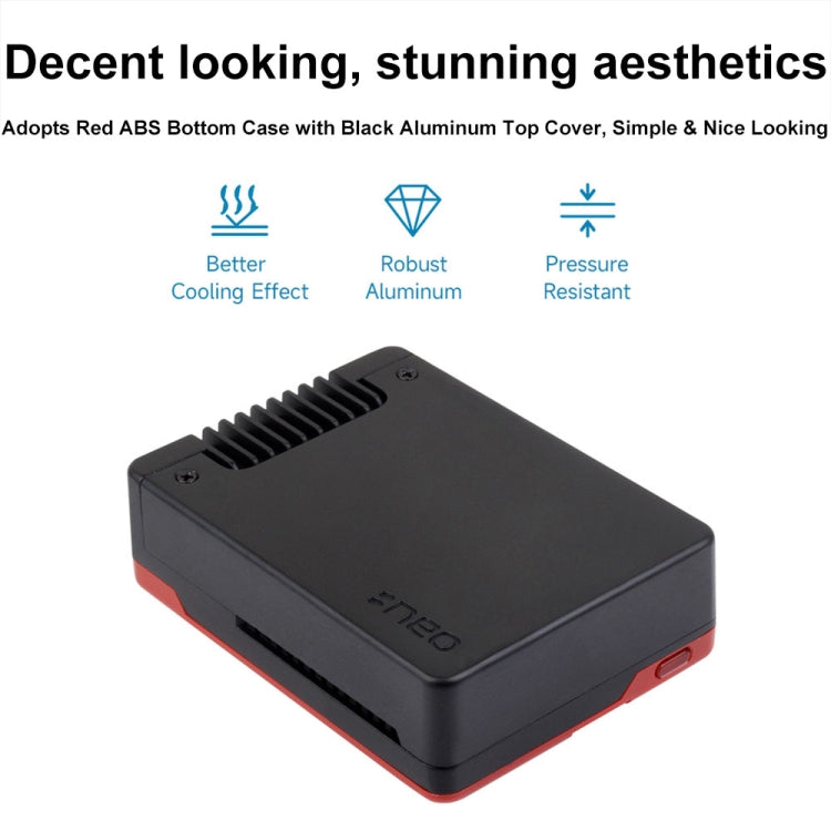 Waveshare 26587 For Raspberry Pi 5 Argon Neo Aluminum Alloy Case, Spec: M.2 Upgraded