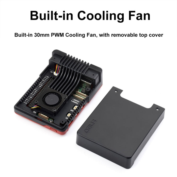 Waveshare 26587 For Raspberry Pi 5 Argon Neo Aluminum Alloy Case, Spec: M.2 Upgraded